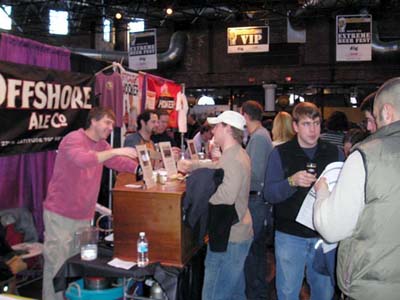 A line for beer