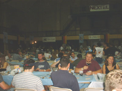Crowd enjoying beer