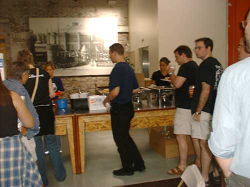 The line for food