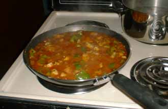 Chicken cacciatore simmering
